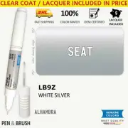 LB9Z Touch Up Paint for SEAT Silver ALHAMBRA K8 WHITE SILVER Pen Stick Scratch C