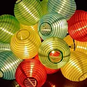 Solar LED String Fairy Lights Garden Lantern Hanging Xmas Chinese Style Outdoor - Multicolour