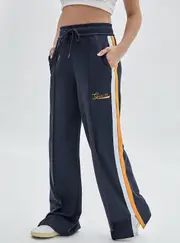 GUESS Women's Originals Navy Virsa Trackpants in Black Size: Large, Polyester