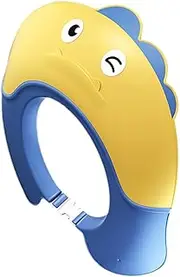 [Generic] Baby Shower Hat | Soft Adjustable Dinosaur Shape Baby Hair Washing Hat | Bathing Protection, Visor Head Eye Ear Shampoo Caps For Kids Ages 6 Months And Up