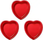 3 Pack Heart Shaped Cake Pans, 23.3cm Silicone Cake Molds, Reusable Cake Baking Tray, Nonstick Cheesecake Molds, Heat Resistant Cake Tins for Cake Cheesecake Chiffon Cake Muffin