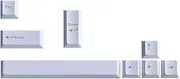 Mechkeeb 8-Key Extra Supplementary Keys PBT Dye Sublimation Keycap for MX Mechanical Keyboard (Cloud Lake White)