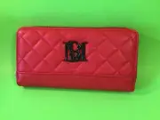 BADGLEY MISCHKA Womens Wallet Vegan Leather Red w/Dark Silver