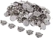 100 Pieces Silver Tone Round Cabochon Brooch Back Bar Pins Badges 13mm 20MM
