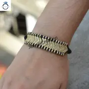 Diamond Macrame Bracelet Sterling Silver Clasp Lock Claw Thread Bracelet Jewelry