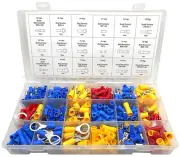 360 Pc Wire Terminal Assortment Connector Auto Wiring Spade Butt Ring Bullet NEW