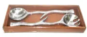 Long Antler Aluminum Salad Serving Spoon Salad Serving Fork Servers Set 12 Inch