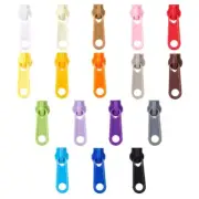 76 Pcs #5 Plastic Zipper Pull Slider Head 17 Colors Oval Zippers Slider Head ...