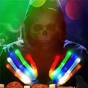 LED Hand Bone Glowing Gloves Halloween Skeleton Mitten Colorful Glow In The Dark Glove Holiday Stage Costume Supplies