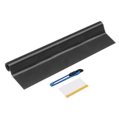 Carbon Fiber Vinyl Wrap 20" x 1.6ft PET Self-Adhesive Car Sticker Frosted Black