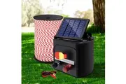 Giantz Fence Energiser 3KM Solar Powered Electric 500M Poly Rope