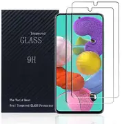 [2 PACK] Samsung Galaxy A51 Screen Protector Full Coverage Tempered Glass Screen Protector Guard (Clear) - Case Friendly