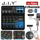 JIY 5 Channel Audio Mixer Bluetooth Sound Console DJ Live Mixing PC USB Record