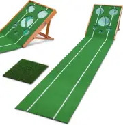 Golf Putting Green Indoor Wrinkle-Free Golf Practice Putting Mat-Adjustable Slop