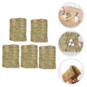 5 Pcs Pet Woven Mattress Bunny Grass Chew Toy Bed for Guinea Pig