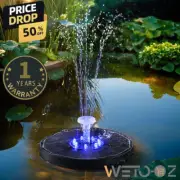 Floating Solar Pond Water Fountain Pump Outdoor Fountains LED Light 6 nozzle