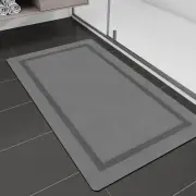Super Absorbent Bath Mat Rug Quick Dry Non-Slip Shower Rug, Grey, 24"x16"