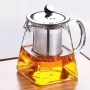 Glass Teapot Tea Set Drinkware Ice Water Flower Tea Coffee Infuser Strainer Lid