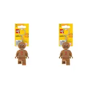 2PK Lego Minifigures Gingerbread Man Keychain LED Light 4.5x7.5cm Kids Brown 6y+