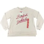 WildFox Size XS Women's Light Pink Crewneck Sweatshirt "But First Cocktails" NWT