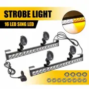 Amber/White LED Traffic Advisor Emergency Strobe Warning Hazard Light Windshield