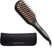 [REMINGTON] Proluxe Salon Ionic Straightening Hair Brush, CB7480AU, Ceramic Bristles with Anti-Static Ionic Technology, Heat Settings Up to 230°C, Includes Heat Resistant Pouch, Black