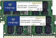 Timetec 32GB KIT(2x16GB) DDR4 2666MHz PC4-21300 Unbuffered ECC UDIMM 1.2V CL19 2Rx8 Dual Rank 260 Pin SODIMM Memory RAM Module Upgrade (32GB KIT(2x16GB))