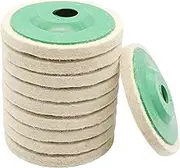 10Pcs 4 Inch Round Wool Felt Disc Wheel Pads for 100mm Angle Grinder Buffing Polishing
