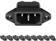10 Pack AC 250V 10A IEC 320 C14 Panel Mount Plug Adapter Power Connector Socket