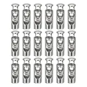 18pcs Double Hole Cord Locks Drawstring Stopper Toggles White Nickel
