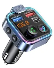 Bluetooth 5.3 FM Transmitter, Wireless Radio Adapter Car Kit with Colorful-48W