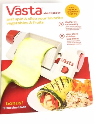 Vasta Sheet Slicer Spin & Slice Vegetables & Fruits Razor Sharp Stainless New