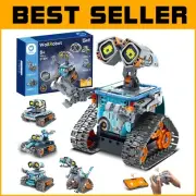STEM Robotics Building Set with Expressive LED Eyes - 5-in-1 Fun for Ages 8-12