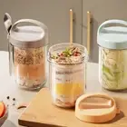 430ML Breakfast Cup Oatmeal Cereal Nuts Yogurt Salad Cup With Lid Spoon_Z