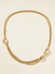 [Marla Aaron] Marla Aaron - Chubby Babylock + Baby Droplock + Pulley + Not So Heavy Curb Chain 14-karat Gold Ruby Necklace - One size One size Gold