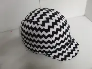 Ecotak Lycra Helmet Cover - black white chevron pattern Ecotak