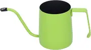 Stainless Steel Gooseneck Coffee Kettle 350ml, 304 Food Grade Pour Over Pot with Fine Spout for Home Brewing, Latte Milk (350ml Hand-Punched Cup (Fruit Green))