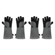2Pair A3081 Welding Gloves 16" Fire Heat Resist Cowhide Leather Grill Gloves