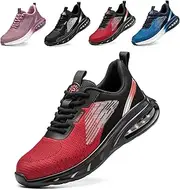 [TQGOLD] Safety Shoes Men's Work Shoes Women's Steel Cap Shoes Lightweight Breathable Protective Shoes Non-Slip Sporty Industrial Shoes