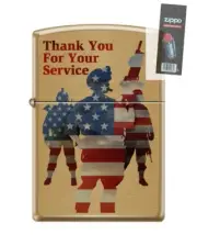 Zippo 69819 american soldier military rifle flag Lighter + FLINT PACK
