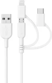 Anker Powerline II 3-in-1 Cable, Lightning/Type C/Micro USB Cable[MFi-Certified]