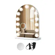 Yezi Arched 3-Colour LED Hollywood Makeup Mirror 40x50CM White