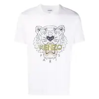 在飛比找momo購物網優惠-【KENZO】男款 虎面圖案 白色短袖T恤(S號、M號、L號