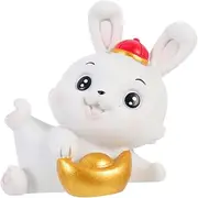 CORHAD Bunny Ornament Decor Toy Miniatures Lucky Mini Bunnies Miniature Bunny Mini Figurines Desktop Ornaments Rabbit Bunny Figurines Bunny Miniature Figurines White Cartoon Resin Crafts