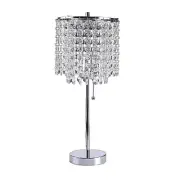 Glamorous Chromed base and Acrylic crystal like pendants Table Lamp, 20.25"H