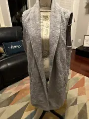 Cynthia Rowley Wool Blend Draped Collar Long Vest 1X