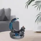 Moon Backflow Incense Burner Decorative Figurine for Living Room Desk Yoga