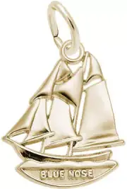 Gold-Plated Sterling Silver Blue Nose Nova Scotia Ship Charm by Rembrandt