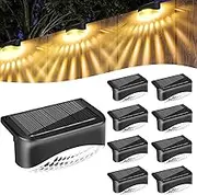 Bzavor Solar Lights for Outdoor Garden, Pack of 8 IP65 Waterproof Solar Lights, Garden Decoration, Fence Lighting, Solar, LED Garden Lights, Balcony Lighting Lamp Outdoor for Outdoor Stairs, Fence