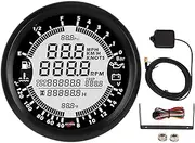 XTevu Digital Multifunction Gauge, 6 in 1 Digital Multifunction Gauge Speedometer Tachometer Water Temp Oil Pressure Total Mileage Voltage Indicator
